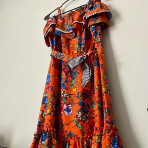 Orange Floral Dress